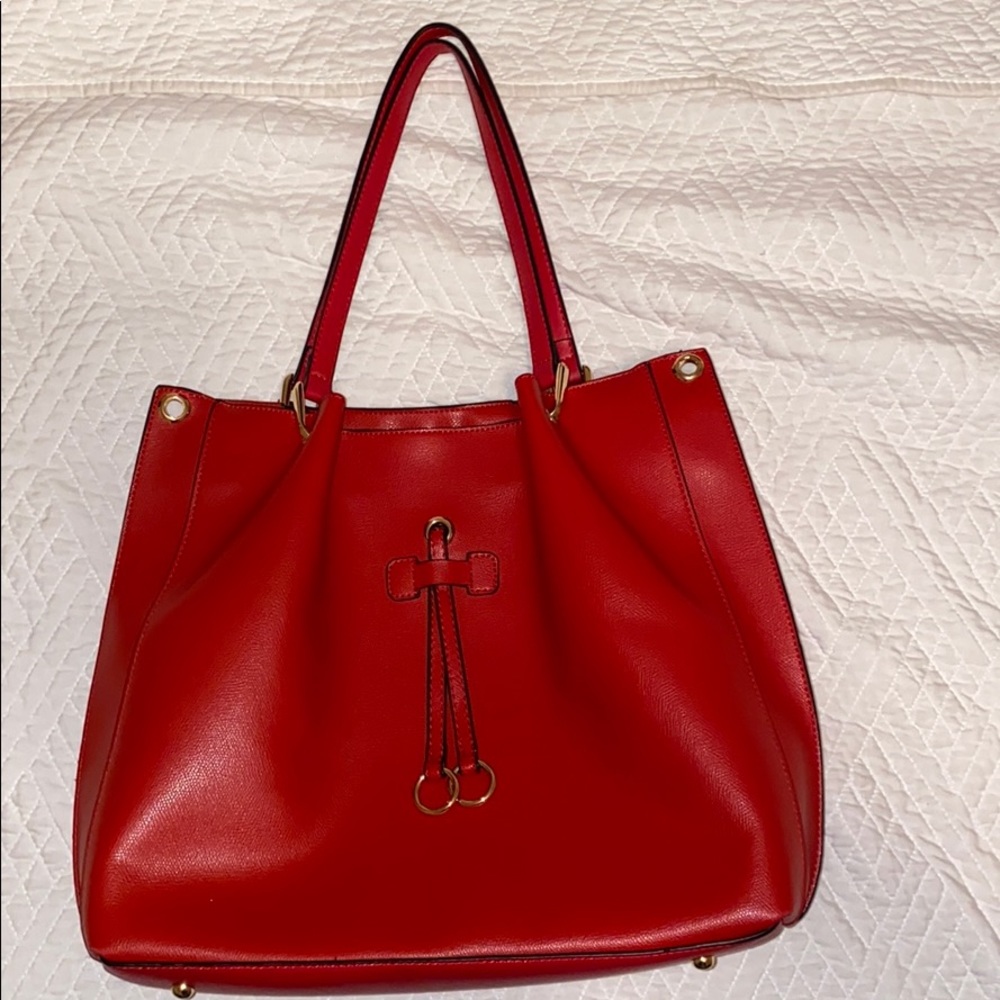 Red shoulder bag
